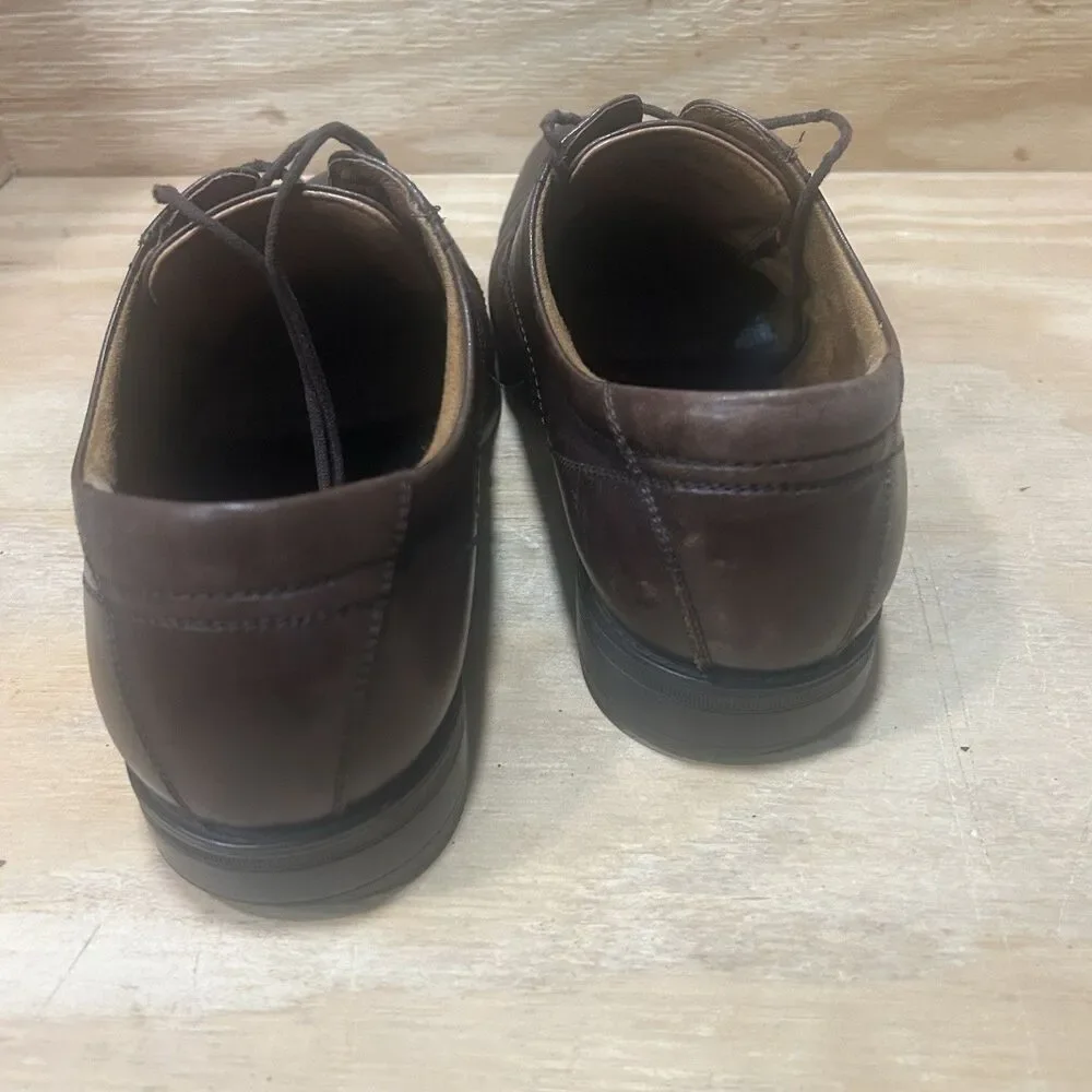 Florsheim Cognac Dark Brown Leather Cap Toe Oxford Shoes Sz 10.5 EEE Extra Wide